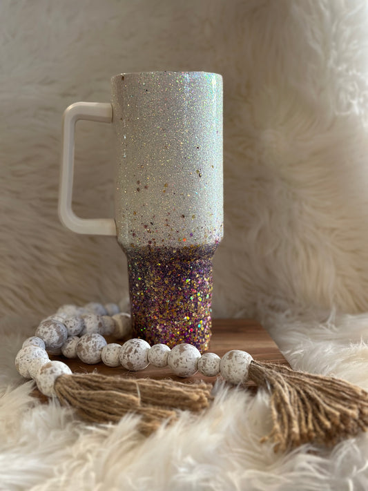 Glitter 40oz stainless steel tumbler