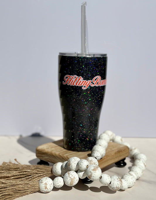 30 oz curve glittered tumbler Hitting Bombs