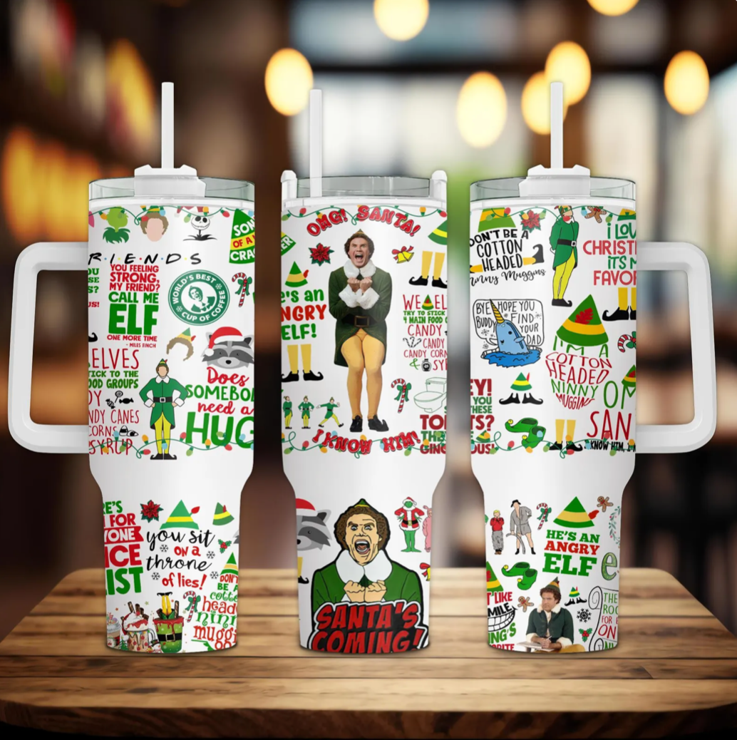 40 oz Elf Christmas tumbler